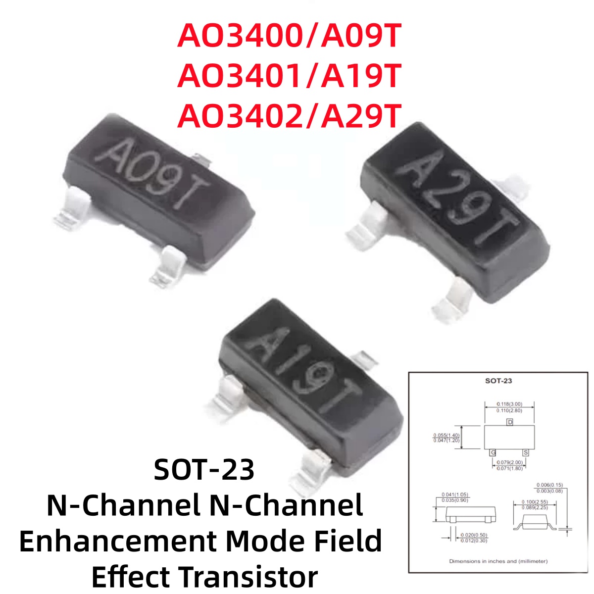100-500Pcs AO3400/A09T AO3401/ - Electronics Repair Youtube 评论和价格